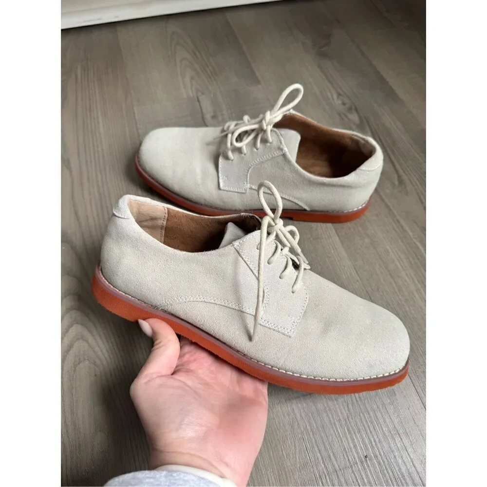 Florsheim Kearney Jr. Uniform Oxford Dress Shoes, Youth 6 Suede Leather Oatmeal